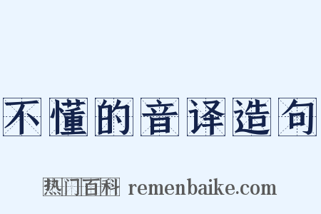 不懂的音译造句是什么意思的图片